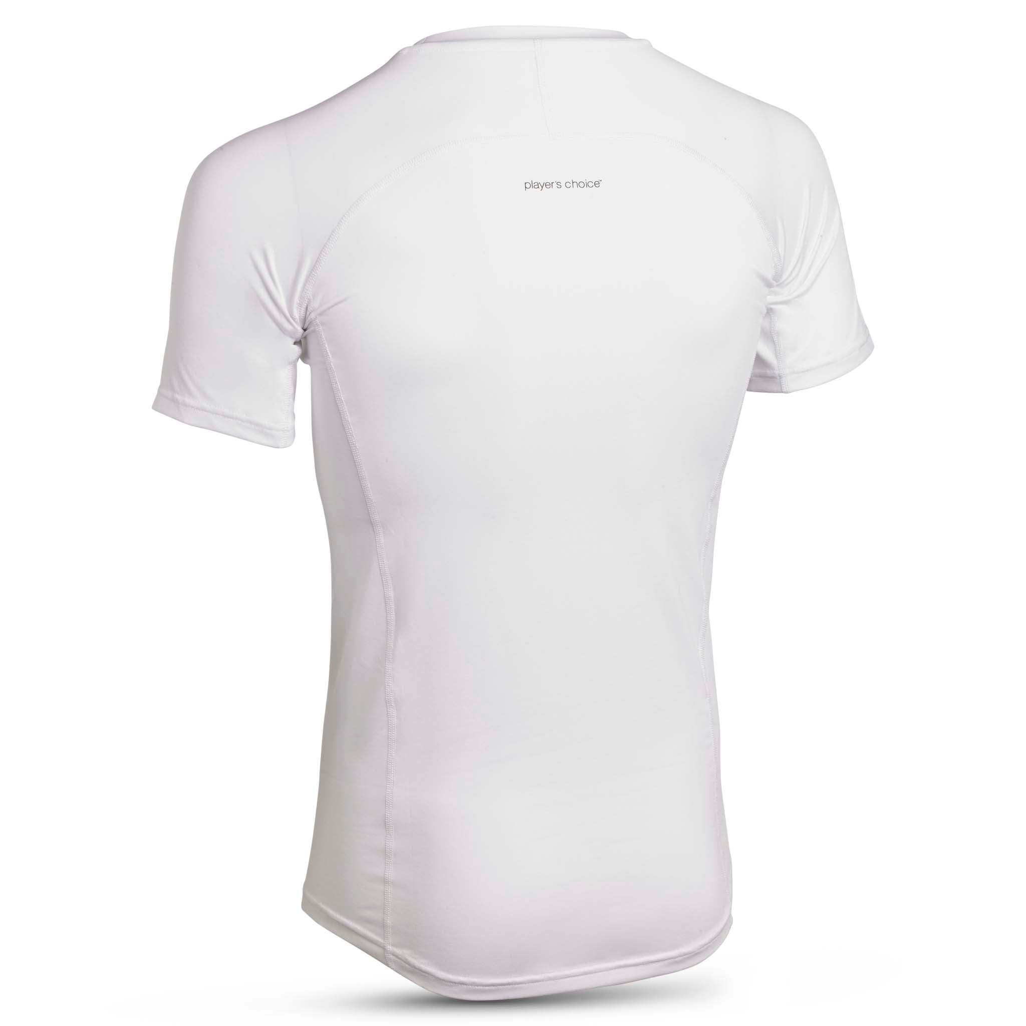 White Shirt S/S Baselayer, back page view of short-sleeve football baselayer.