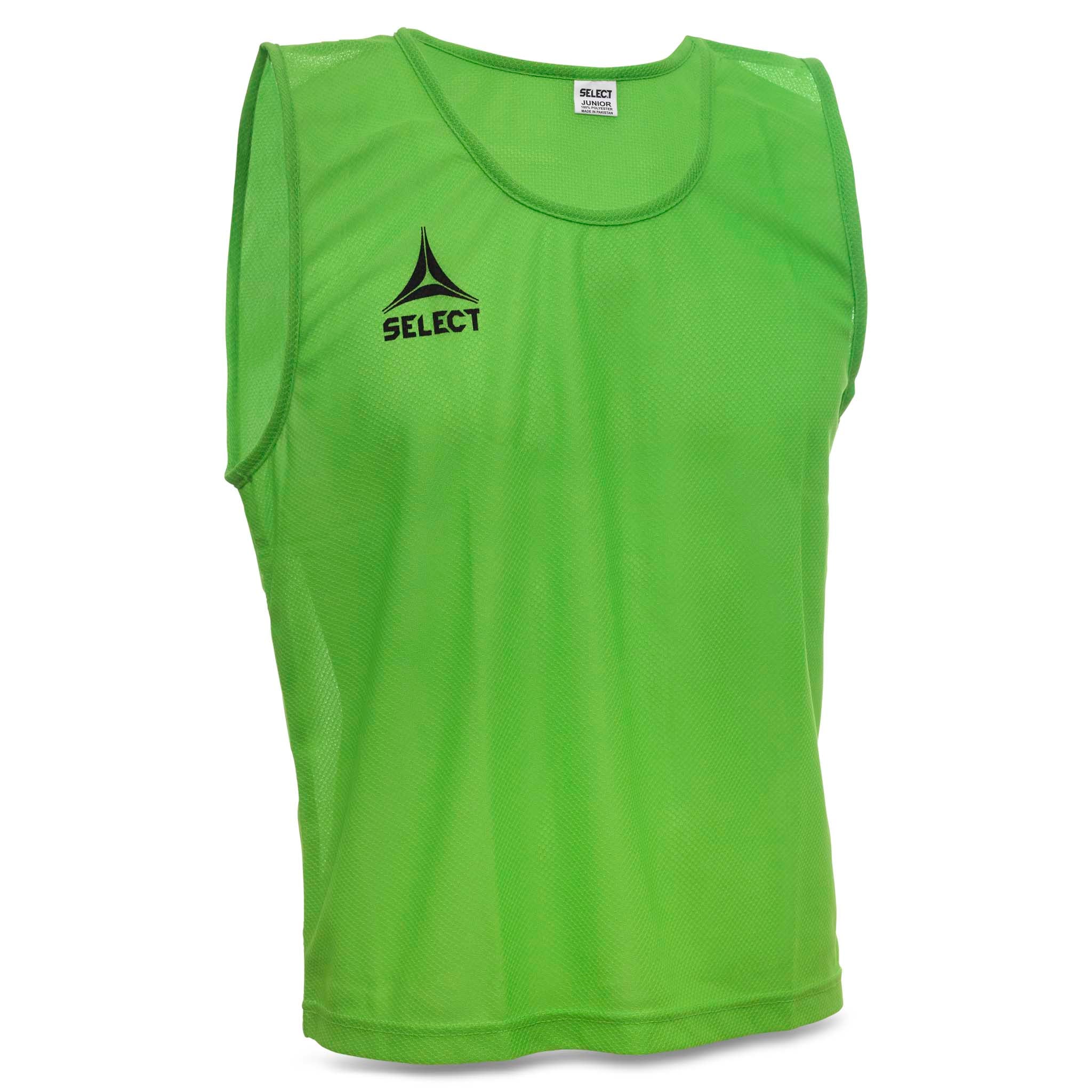 Green Bib Basic Select football training bib, accessories, front page view with Select logo.