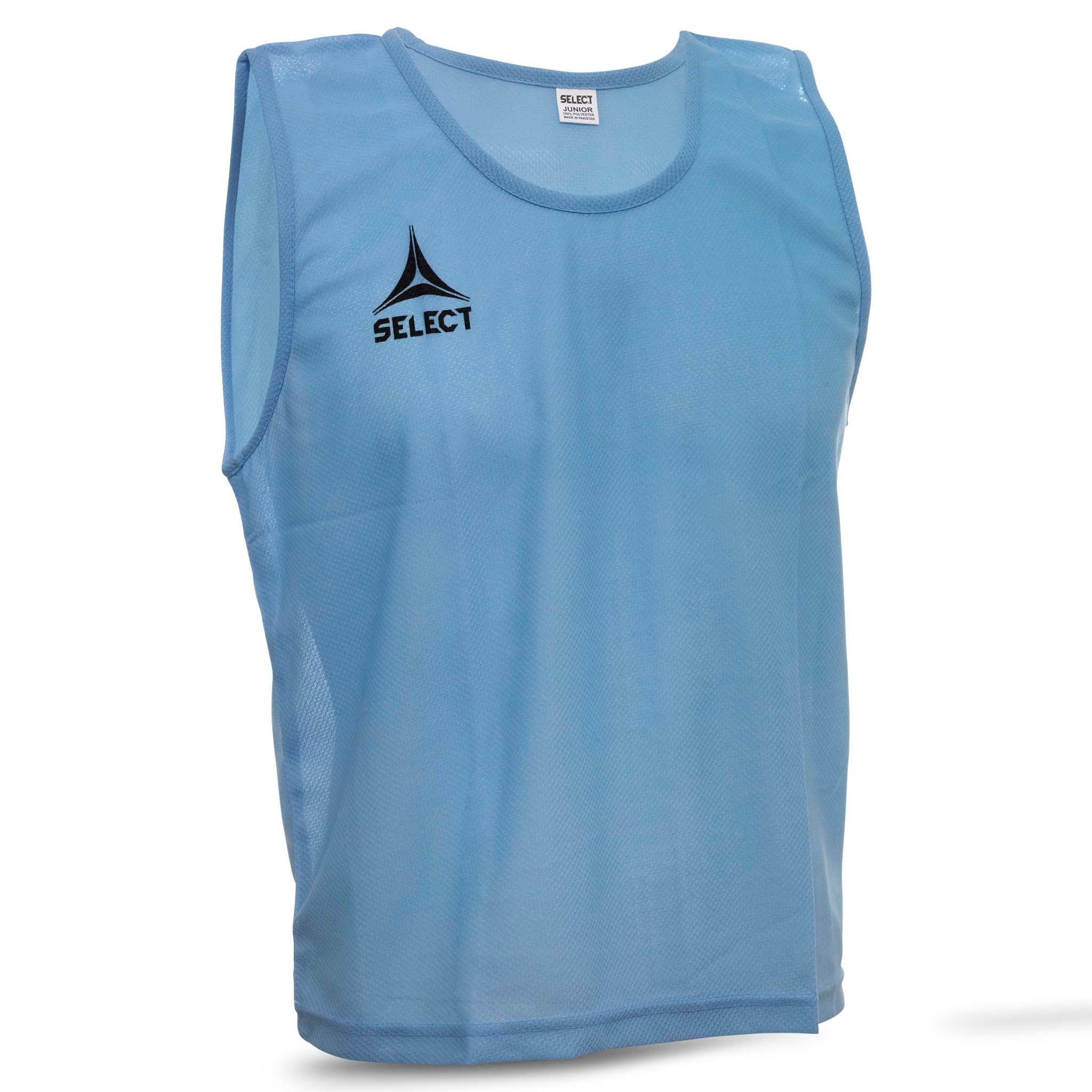 Light blue Bib Basic Select training bib, football accessories, front page view with black Select logo.