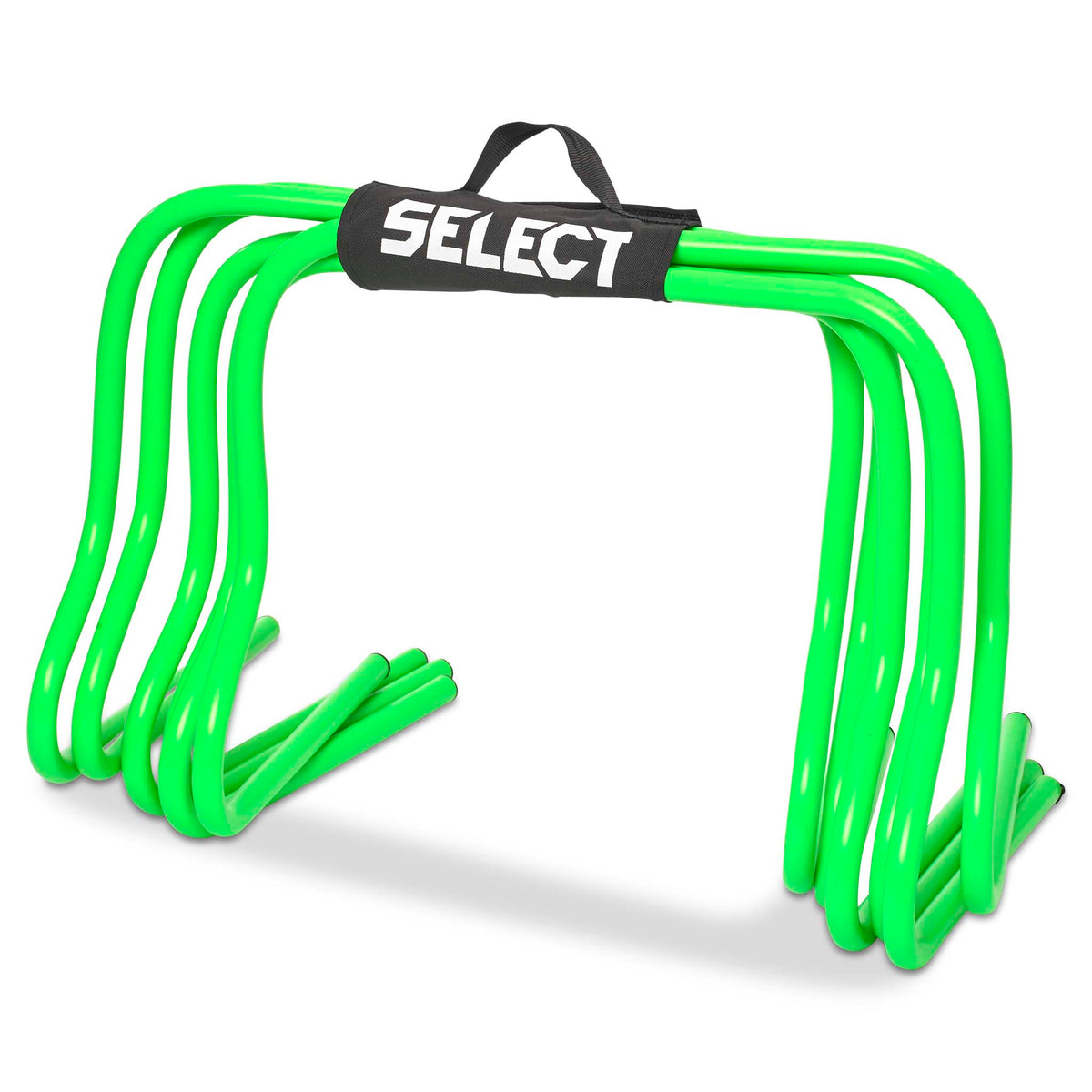 Green Training hurdle, football training equipment, front page view with SELECT handle, 6-pack