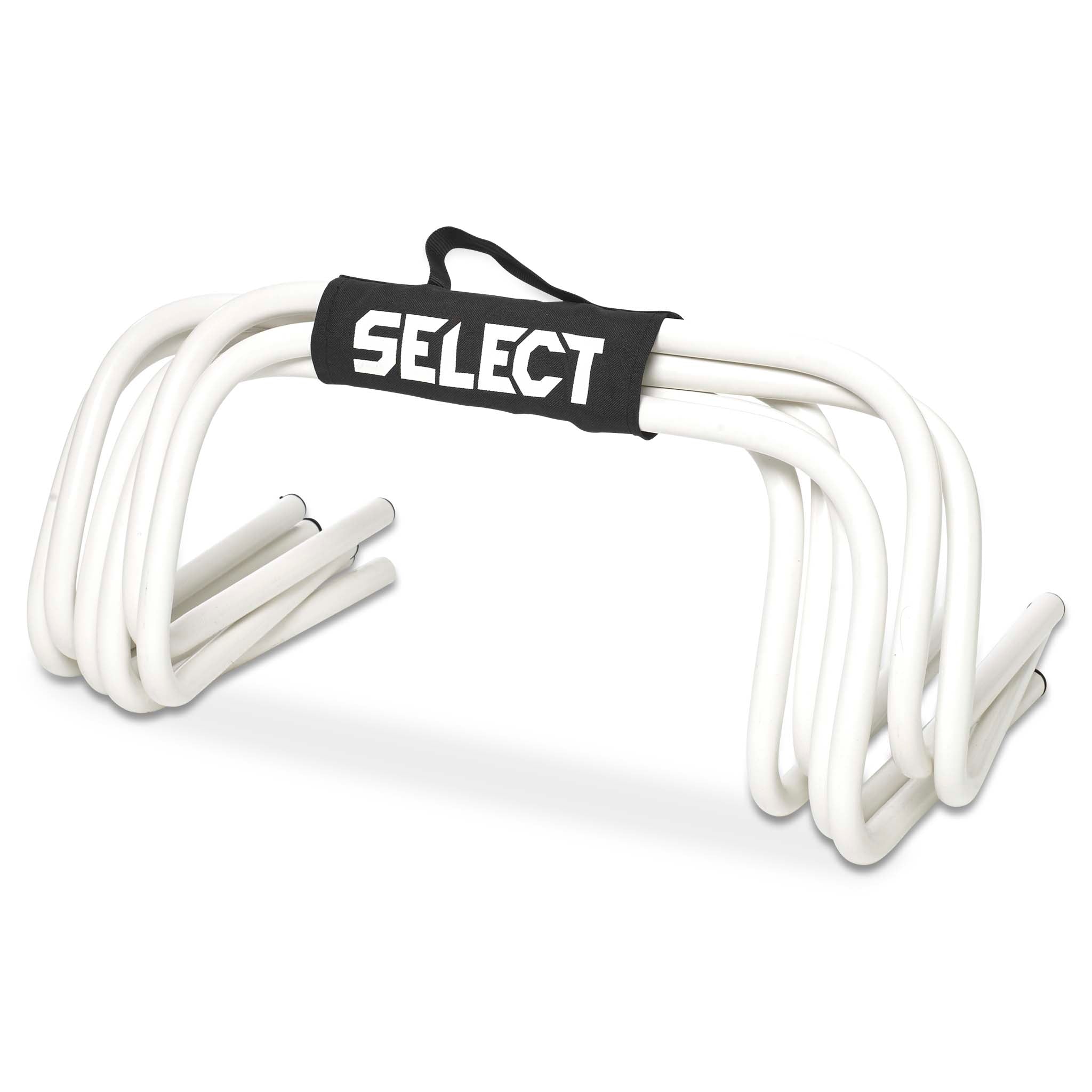 White Training hurdle football training equipment with black SELECT strap, front page view