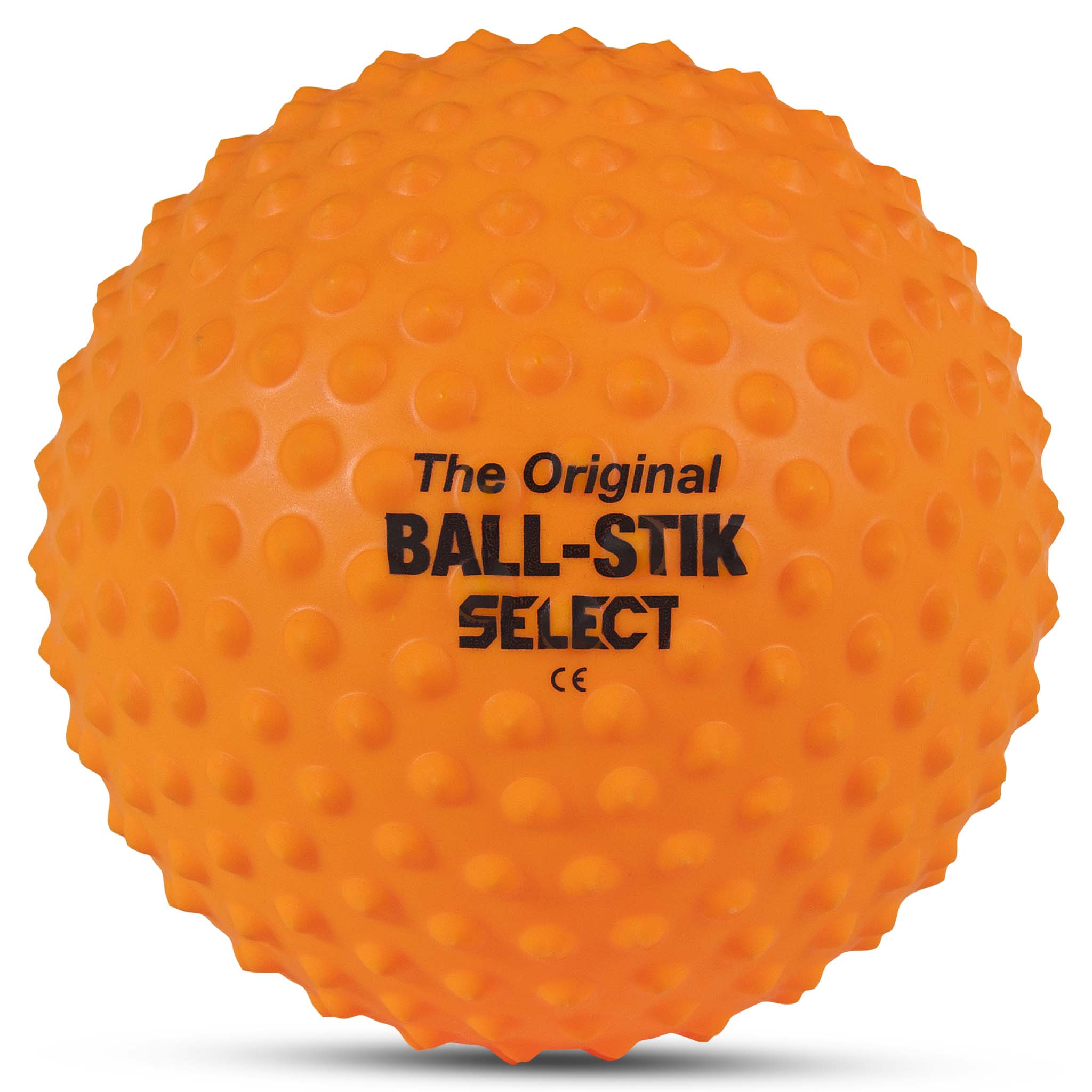 Front page of orange Ball-Stik, an Other balls football with bumpy textured surface and black logo.