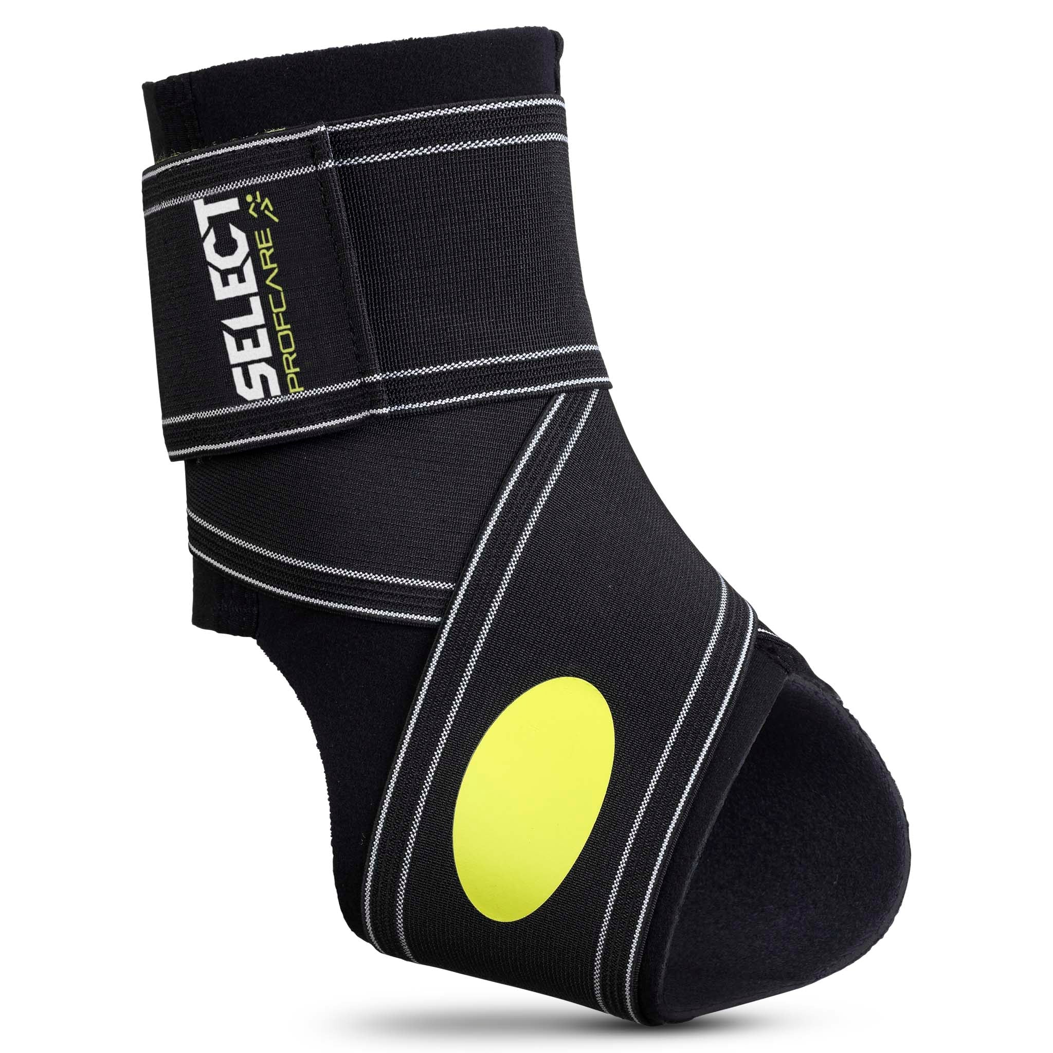 Forsidebillede af sort Ankle support 2-parts sportsstøtte med gul detalje
