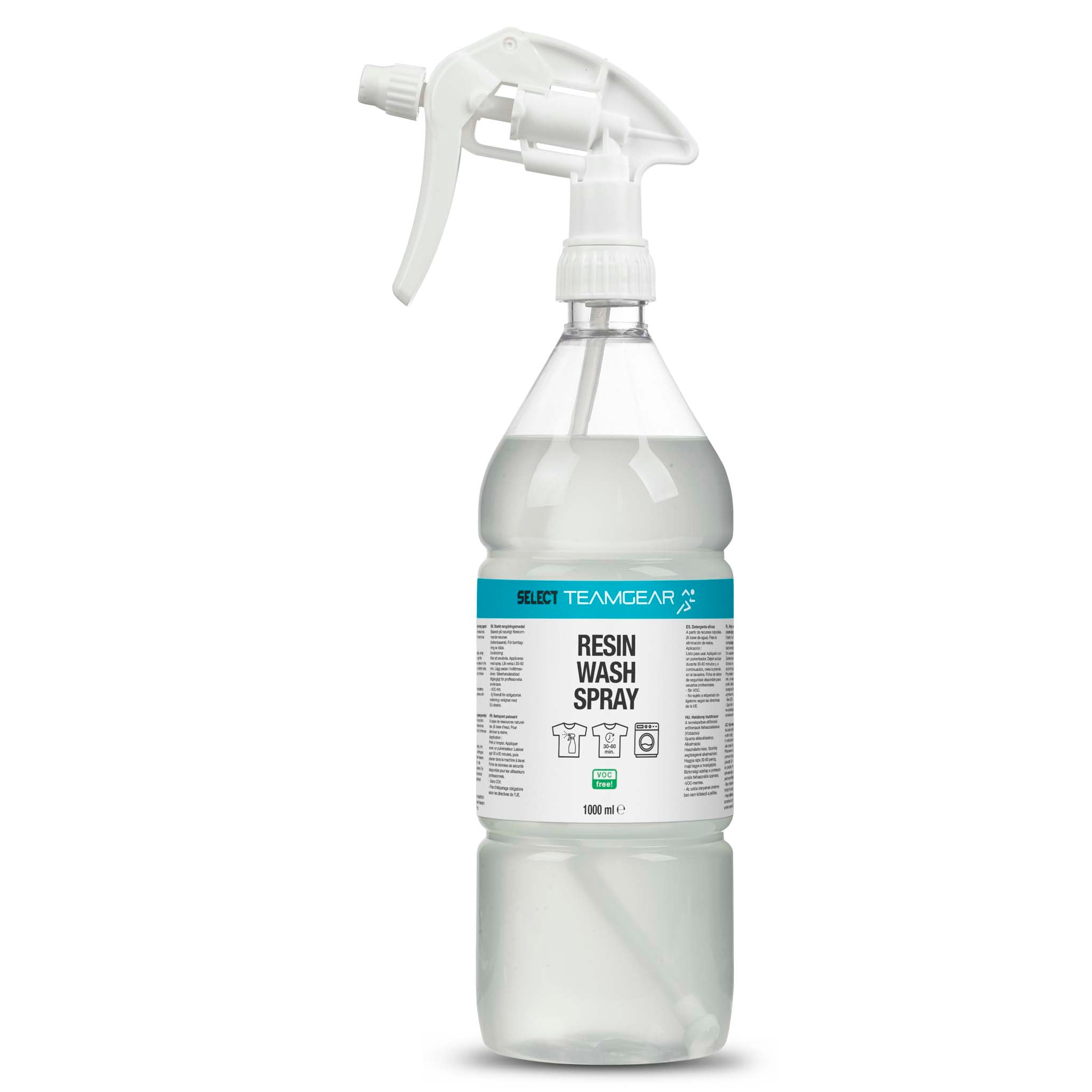 Front page of Resin wash spray v23, a clear liquid in a transparent bottle with white spray trigger. Resin products.