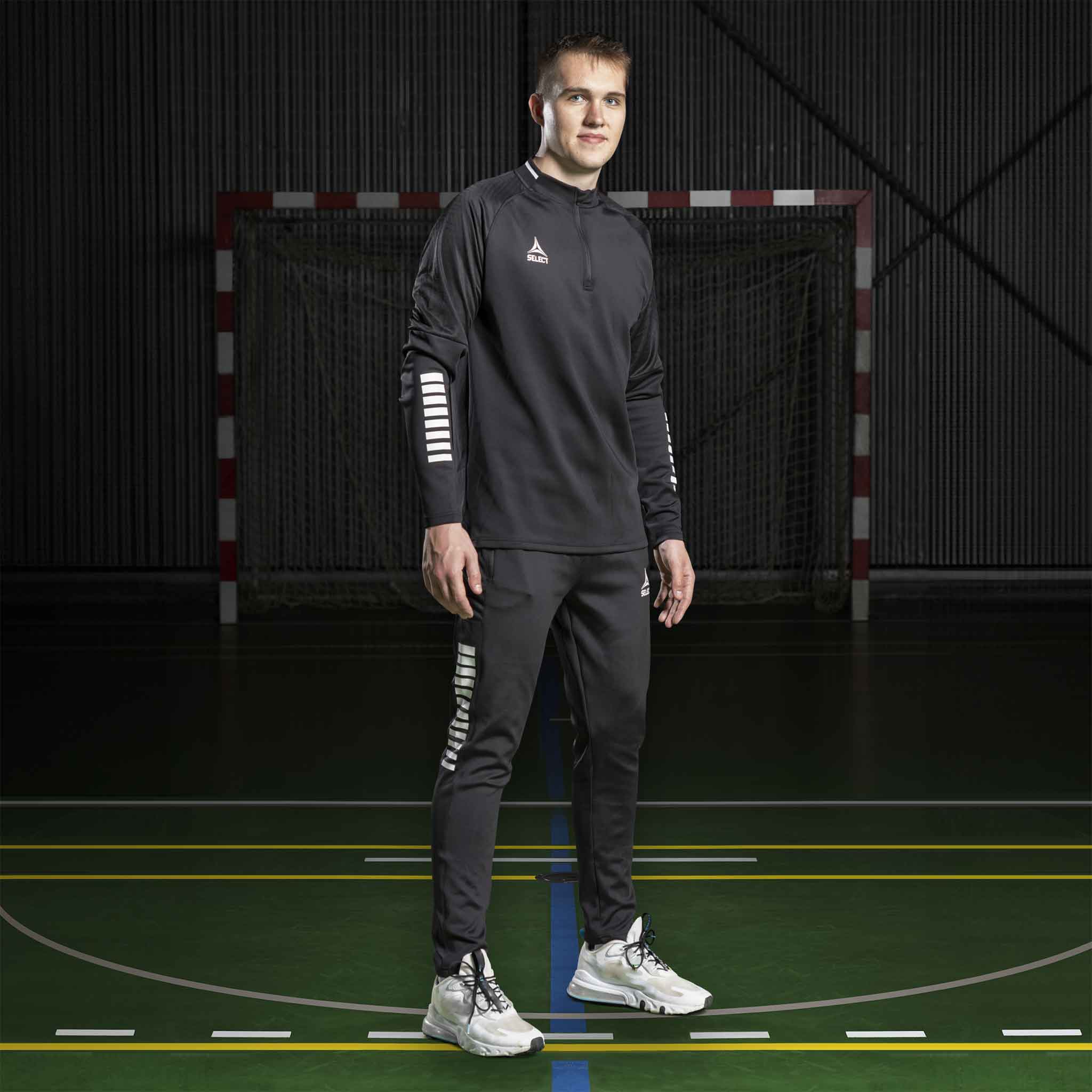 Monaco Training sweat 1/2 zip #colour_black/white #colour_black/white