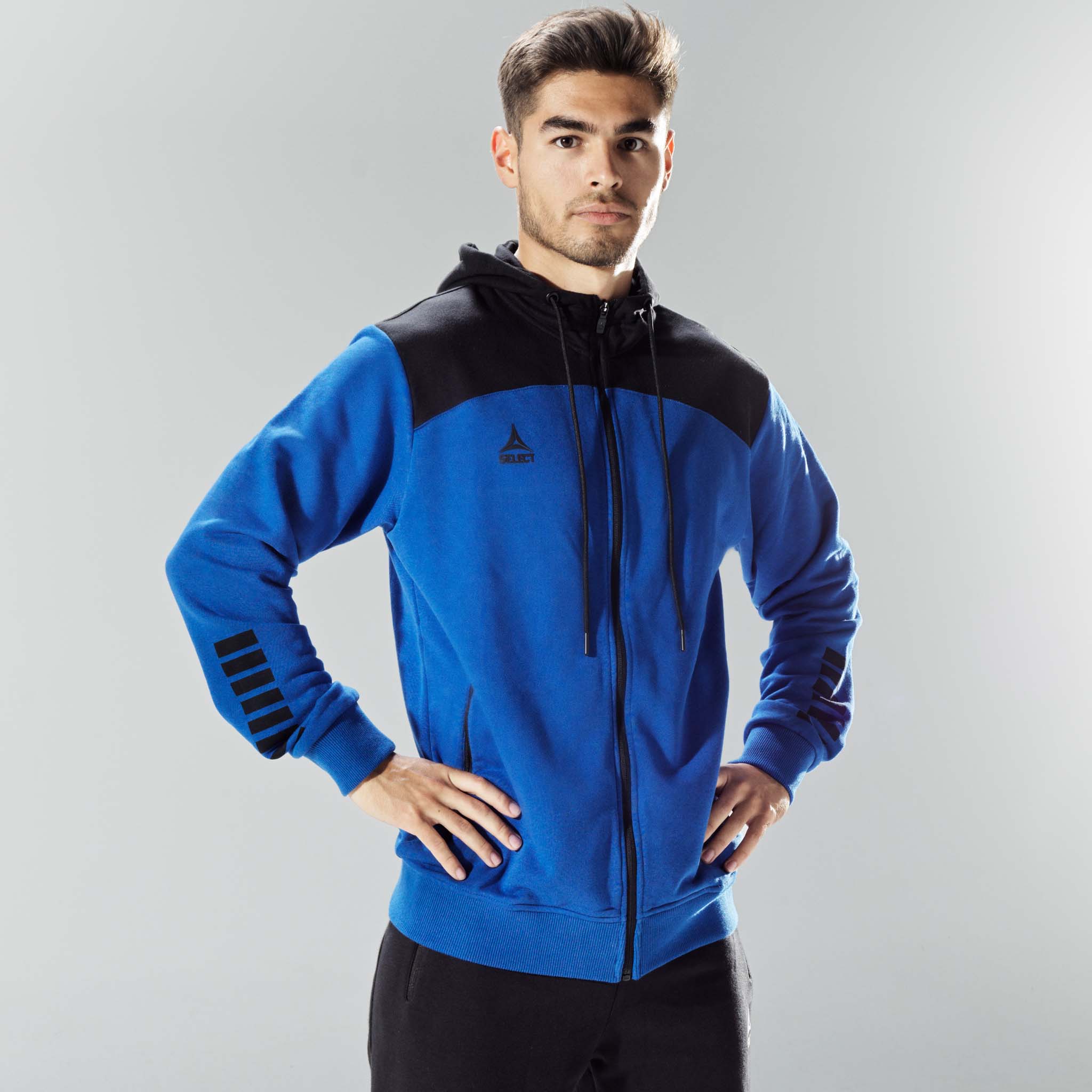 Oxford Zip hoodie #colour_blue/black #colour_grey/black