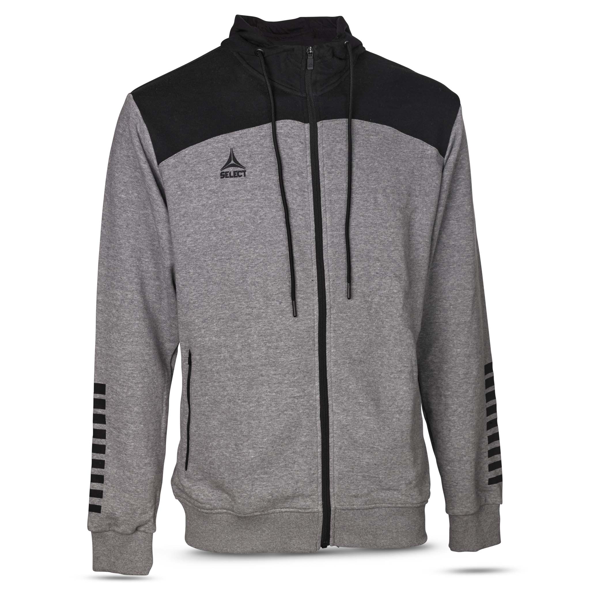 Oxford Zip hoodie #colour_grey/black