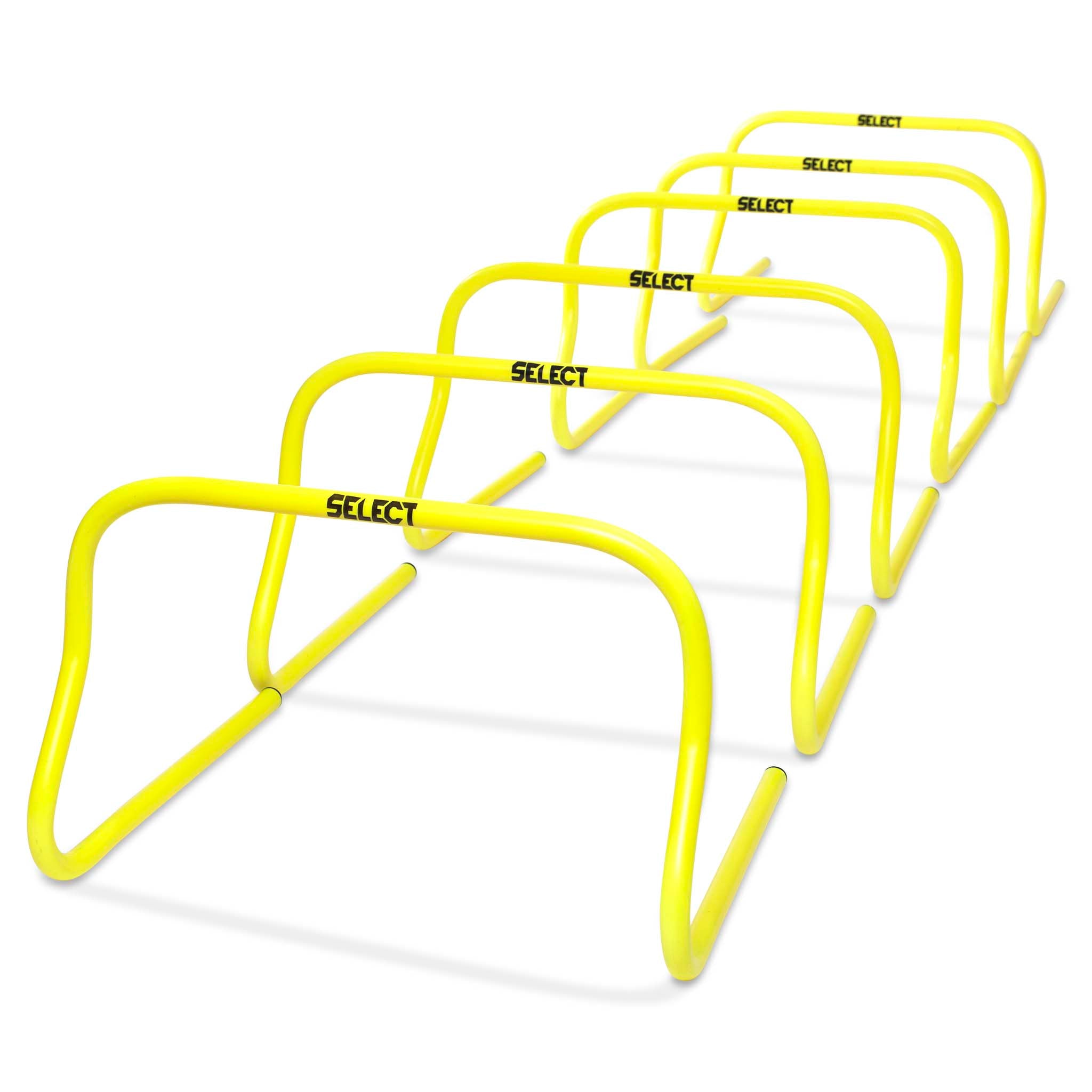 Front view of yellow Training hurdle, football training equipment, 6-pack