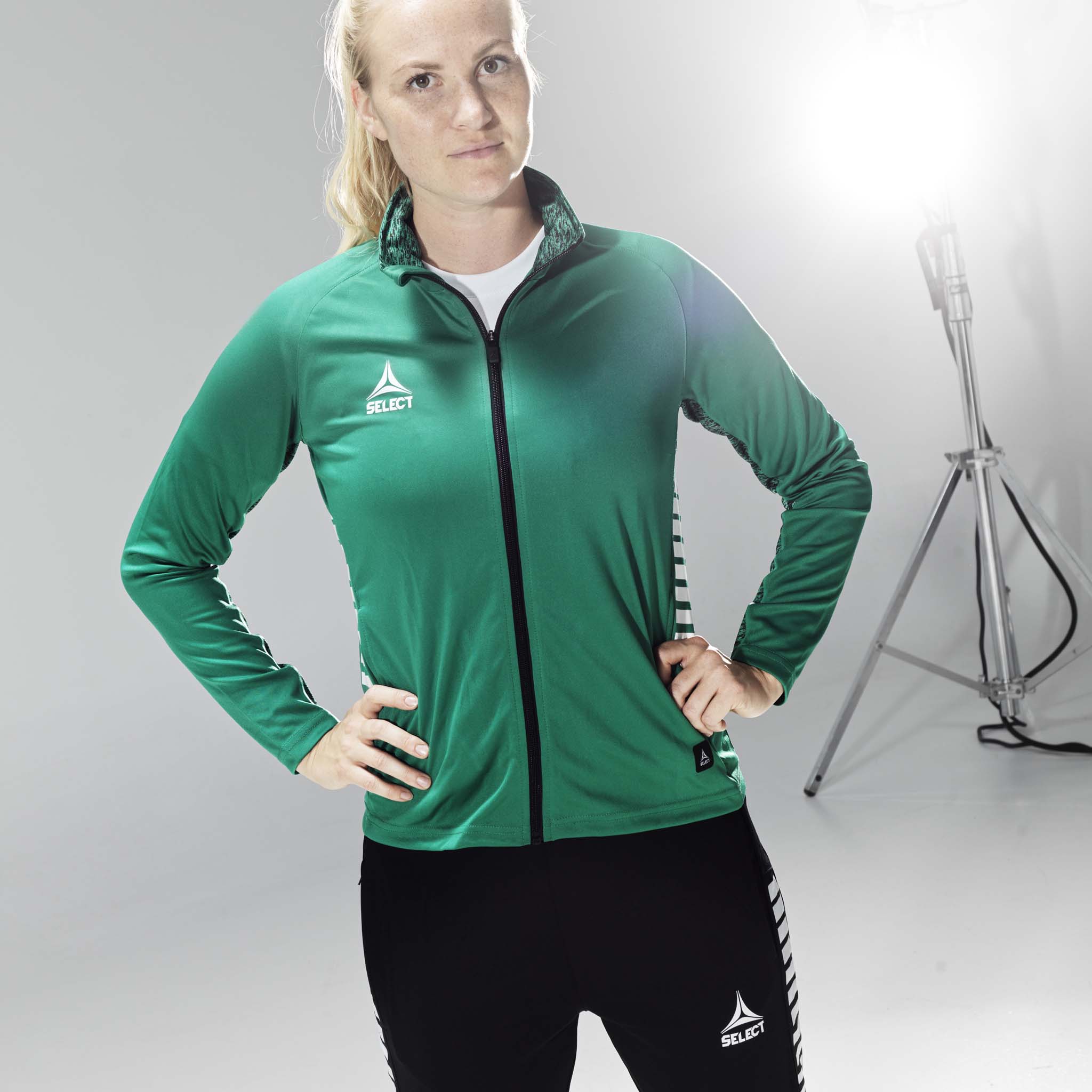 Spain Training zip jacket - Women #colour_green #colour_navy